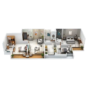 Swanandi Blossom Ravet 3 BHK Floor Plan Image