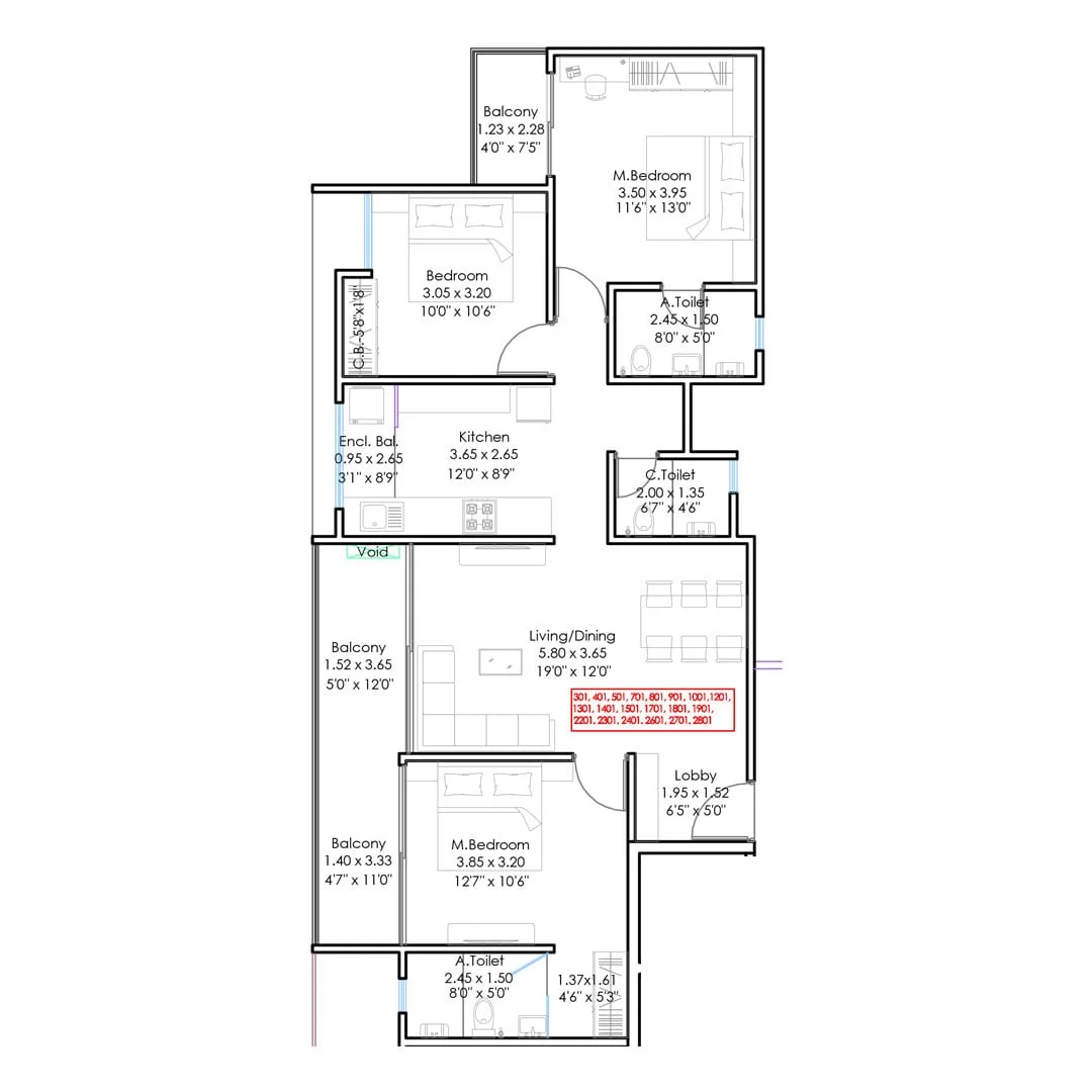 Swanandi Blossom Phase 1 Ravet 3BHK Image