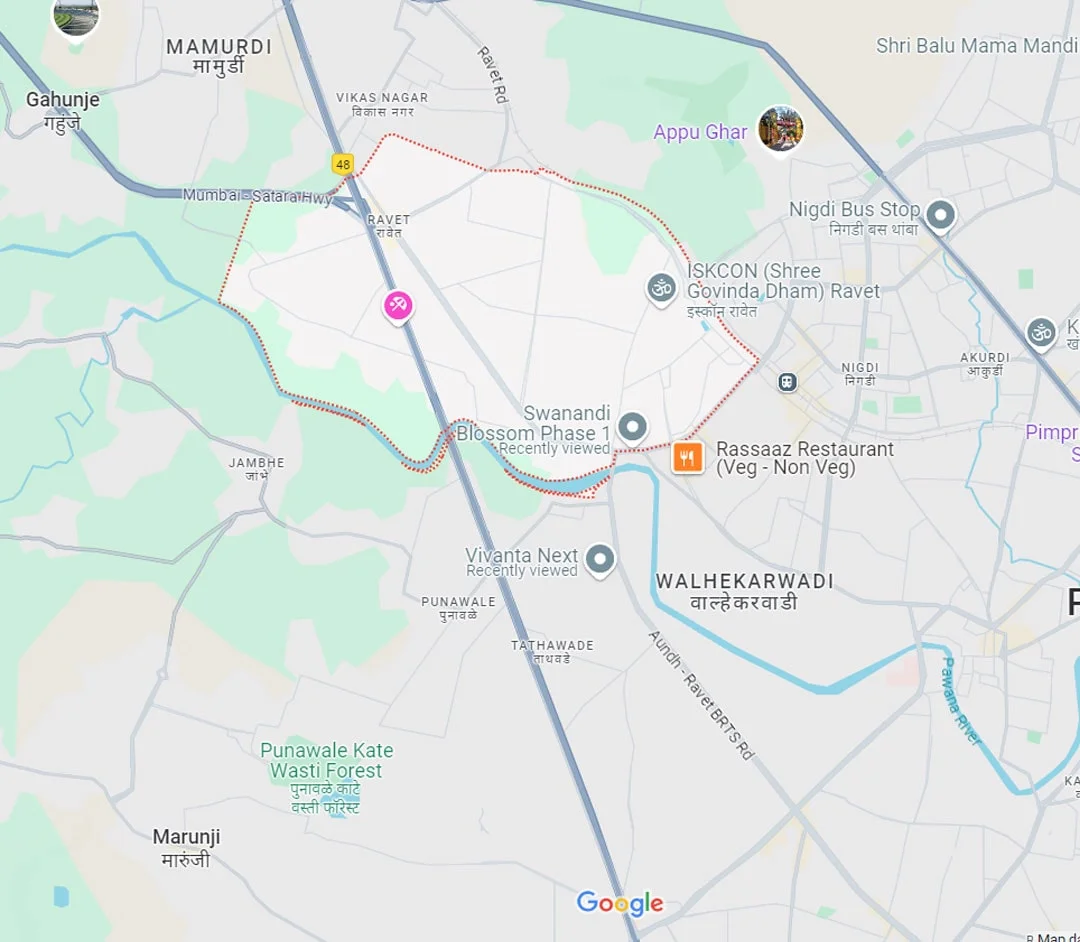 Swanandi Blossom Phase 1 Ravet Map Image